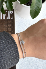 Yeni Sezon Çift Sıra Yıldız Zincirli Su Yolu Renk Atmaz Kararmaz Garantili Kadın Çelik Bileklik