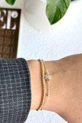 Yeni Sezon Çift Sıra Yıldız Zincirli Su Yolu Renk Atmaz Kararmaz Garantili Kadın Çelik Bileklik