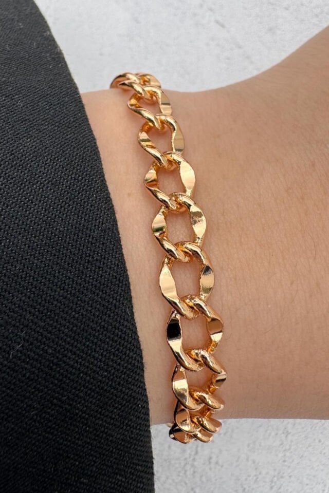 Xuping Rose Gold Kalın Halka Zincir Kadın Çelik Bileklik