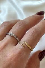 Premium Seri İnce Sarmal Tasarım Ayarlanabilir Kadın Çelik Yüzük