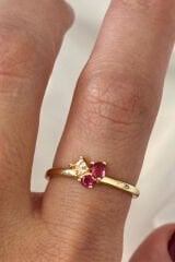 İthal Seri Renkli Zirkon Taşlı Zarif 3 Taşlı Tasarım Ayarlanabilir Kadın Çelik Yüzük