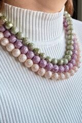 İnci Toplu Renkli Kadın Bijuteri Kolye