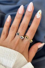 Yeni Sezon Luna Droop Tasarım Ayarlanabilir Kadın Yüzük