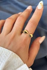 Yeni Sezon Luna Droop Tasarım Ayarlanabilir Kadın Yüzük