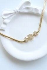 İthal Seri D Harfi Balık Sırtı Zincirli Kadın Çelik Bileklik Kararmaz Renk Atmaz