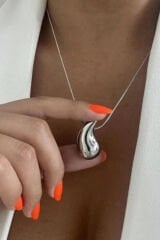 Yeni Sezon Damla Model Kararma Yapmaz Kadın Çelik Kolye