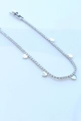 V.İ.P Seri Full Taşlı Su Yolu Çoklu Metal Kalp Renk Atmaz Kararmaz Garantili Kadın Çelik Bileklik