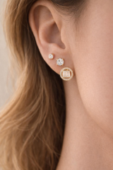 Kadın Altın Kaplama Çelik Baget Zirkon Taşlı 6’lı Küpe Seti