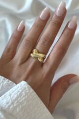 Premium Seri X Tasarım Cilalı Ayarlanabilir Kadın Çelik Yüzük