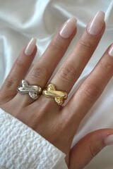 Premium Seri X Tasarım Cilalı Ayarlanabilir Kadın Çelik Yüzük