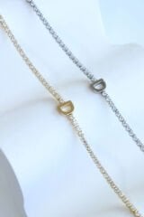 İthal Seri D Harfi Su Yolu Kadın Çelik Bileklik Kararmaz Renk Atmaz