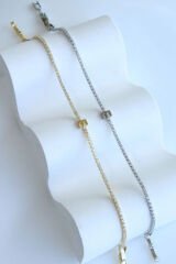 İthal Seri E Harfi Su Yolu Kadın Çelik Bileklik Kararmaz Renk Atmaz