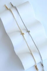 İthal Seri F Harfi Su Yolu Kadın Çelik Bileklik Kararmaz Renk Atmaz