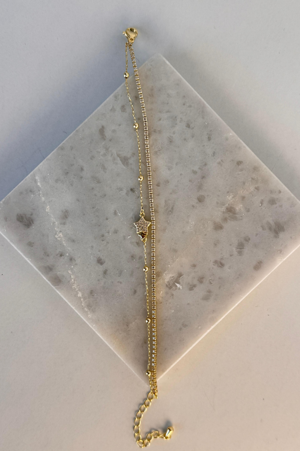 Yeni Sezon Çift Sıra Yıldız Zincirli Su Yolu Renk Atmaz Kararmaz Garantili Kadın Çelik Bileklik