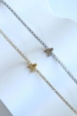 İthal Seri A Harfi Su Yolu Kadın Çelik Bileklik Kararmaz Renk Atmaz