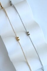 İthal Seri M Harfi Su Yolu Kadın Çelik Bileklik Kararmaz Renk Atmaz