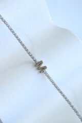 İthal Seri M Harfi Su Yolu Kadın Çelik Bileklik Kararmaz Renk Atmaz