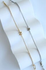 İthal Seri N Harfi Su Yolu Kadın Çelik Bileklik Kararmaz Renk Atmaz