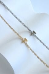 İthal Seri T Harfi Su Yolu Kadın Çelik Bileklik Kararmaz Renk Atmaz