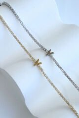 İthal Seri Y Harfi Su Yolu Kadın Çelik Bileklik Kararmaz Renk Atmaz