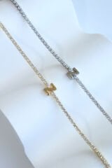 İthal Seri Z Harfi Su Yolu Kadın Çelik Bileklik Kararmaz Renk Atmaz