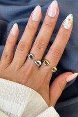 Yeni Sezon Luna Droop Tasarım Ayarlanabilir Kadın Yüzük