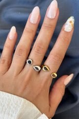 Yeni Sezon Luna Droop Tasarım Ayarlanabilir Kadın Yüzük