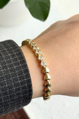 Luxe Romance Kuyumcu İşçiliği 14K Altın Kaplama Premium Seri Kadın Çelik Bileklik