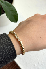 Luxe Romance Kuyumcu İşçiliği 14K Altın Kaplama Premium Seri Kadın Çelik Bileklik