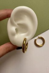 Çelik 2,5 Cm Kararmaz Renk Atmaz Basic Kadın Küpe