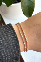 Yeni Sezon Çift Sıra Ezme Zincirli Su Yolu Renk Atmaz Kararmaz Garantili Kadın Çelik Bileklik