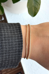 Yeni Sezon Çift Sıra Ezme Zincirli Su Yolu Renk Atmaz Kararmaz Garantili Kadın Çelik Bileklik