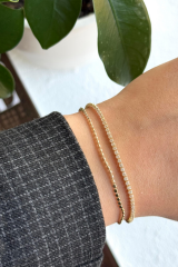 Yeni Sezon Çift Sıra Ezme Zincirli Su Yolu Renk Atmaz Kararmaz Garantili Kadın Çelik Bileklik