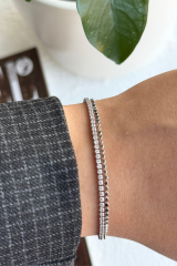 Yeni Sezon Çift Sıra Ezme Zincirli Su Yolu Renk Atmaz Kararmaz Garantili Kadın Çelik Bileklik