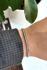 Yeni Sezon Çift Sıra Ezme Zincirli Su Yolu Renk Atmaz Kararmaz Garantili Kadın Çelik Bileklik