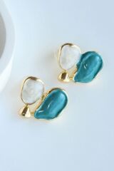 Özel Tasarım Mineli Kararmaz Renk Atmaz Kadın Çelik Küpe