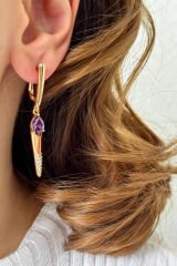 VİP Xuping Opal Damla Taşlı Tasarım Kararmaz Renk Atmaz Kadın Çelik Küpe