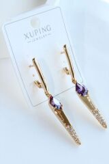 VİP Xuping Opal Damla Taşlı Tasarım Kararmaz Renk Atmaz Kadın Çelik Küpe