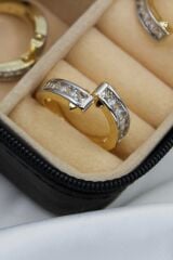 VIP %100 İthal Storm Tasarım Ayarlanabilir Kararmaz Garantili Kadın Çelik Yüzük Gold