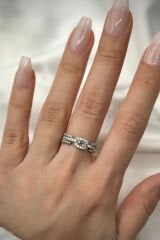 Baget Zirkon Taşlı Vintage Ünlü Model Ayarlanabilir Kadın Yüzük