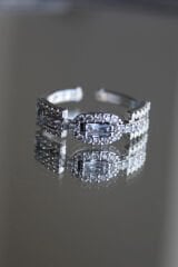 Baget Zirkon Taşlı Vintage Ünlü Model Ayarlanabilir Kadın Yüzük