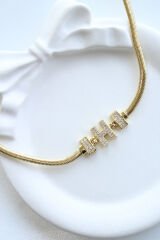 İthal Seri H Harfi Balık Sırtı Zincirli Kadın Çelik Bileklik Kararmaz Renk Atmaz