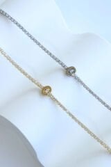 İthal Seri C Harfi Su Yolu Kadın Çelik Bileklik Kararmaz Renk Atmaz