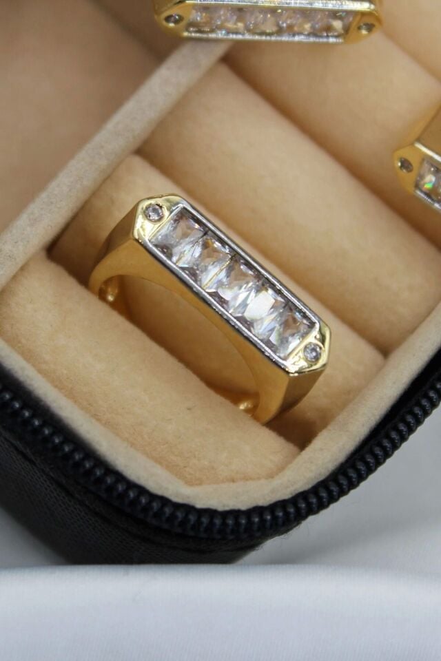VIP %100 İthal Lumos Tasarım Ayarlanabilir Kararmaz Garantili Kadın Çelik Yüzük Gold