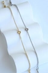 İthal Seri D Harfi Su Yolu Kadın Çelik Bileklik Kararmaz Renk Atmaz