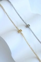 İthal Seri E Harfi Su Yolu Kadın Çelik Bileklik Kararmaz Renk Atmaz