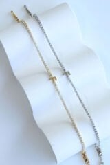 İthal Seri F Harfi Su Yolu Kadın Çelik Bileklik Kararmaz Renk Atmaz