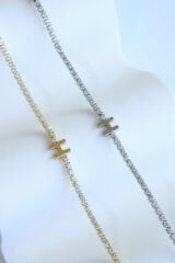 İthal Seri H Harfi Su Yolu Kadın Çelik Bileklik Kararmaz Renk Atmaz