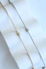 İthal Seri H Harfi Su Yolu Kadın Çelik Bileklik Kararmaz Renk Atmaz