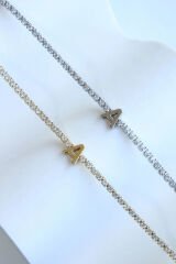 İthal Seri A Harfi Su Yolu Kadın Çelik Bileklik Kararmaz Renk Atmaz